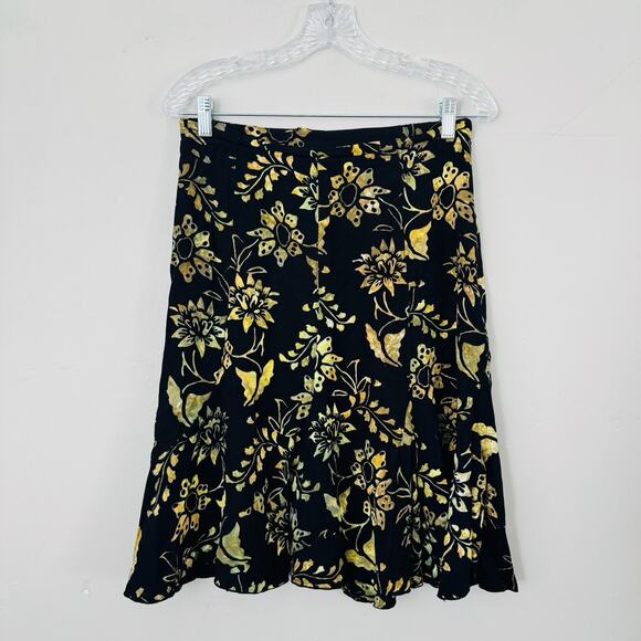 Nomadic Traders Black And Yellow Floral Skirt Women’s Size S - Picture 1 of 7